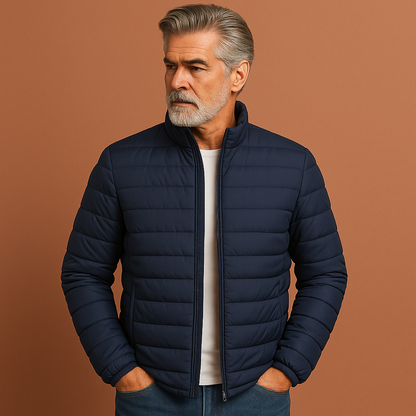Stylish Mid-Season Jacket with Stand-Up Collar for Men | Wouter