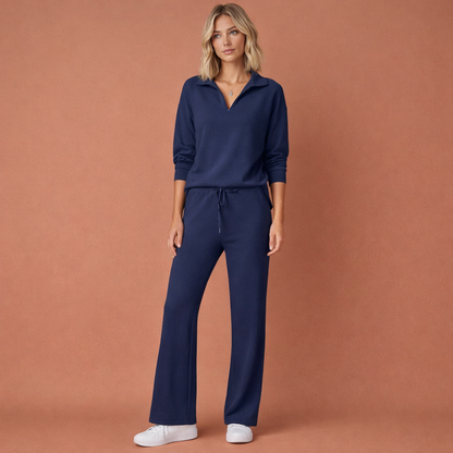 Stylish two-piece set for women with V-neck top | Zelda