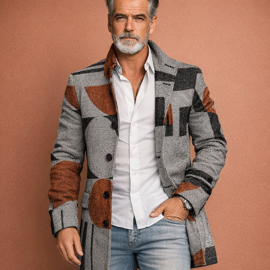 Windproof long coat for men for autumn and winter | Elbert