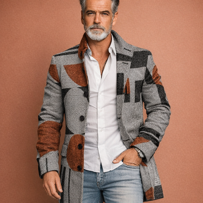 Windproof long coat for men for autumn and winter | Elbert