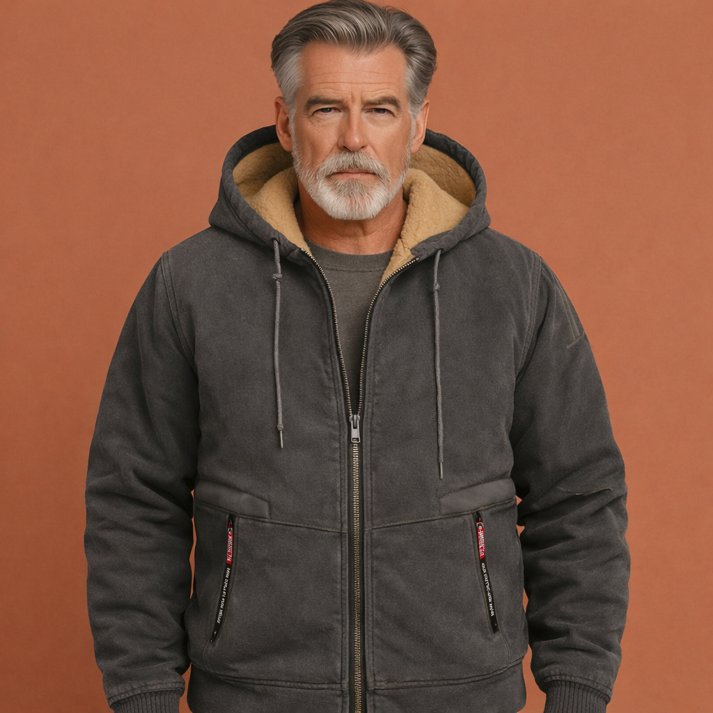 Hooded jacket with zipper for men | Douwe