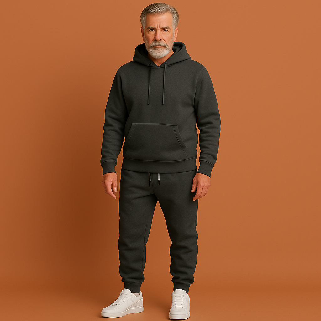 Comfortable tracksuit with hoodie and tapered joggers for men | Aart