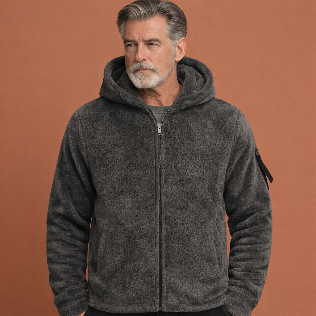 Warm vest with hood and zipper for men | French