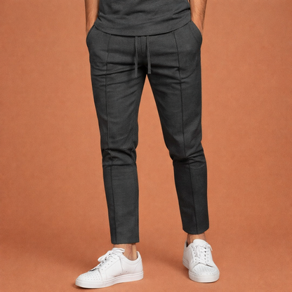 Casual men's pants with elastic waist and straight legs | Martijn