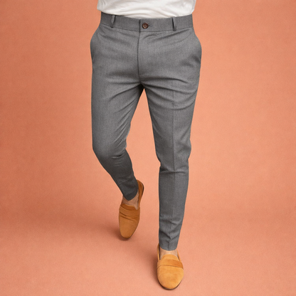 Modern men's trousers with elastic waistband and straight fit for men | Senne
