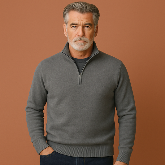 Comfortable men's sweater with quarter zip | Mark