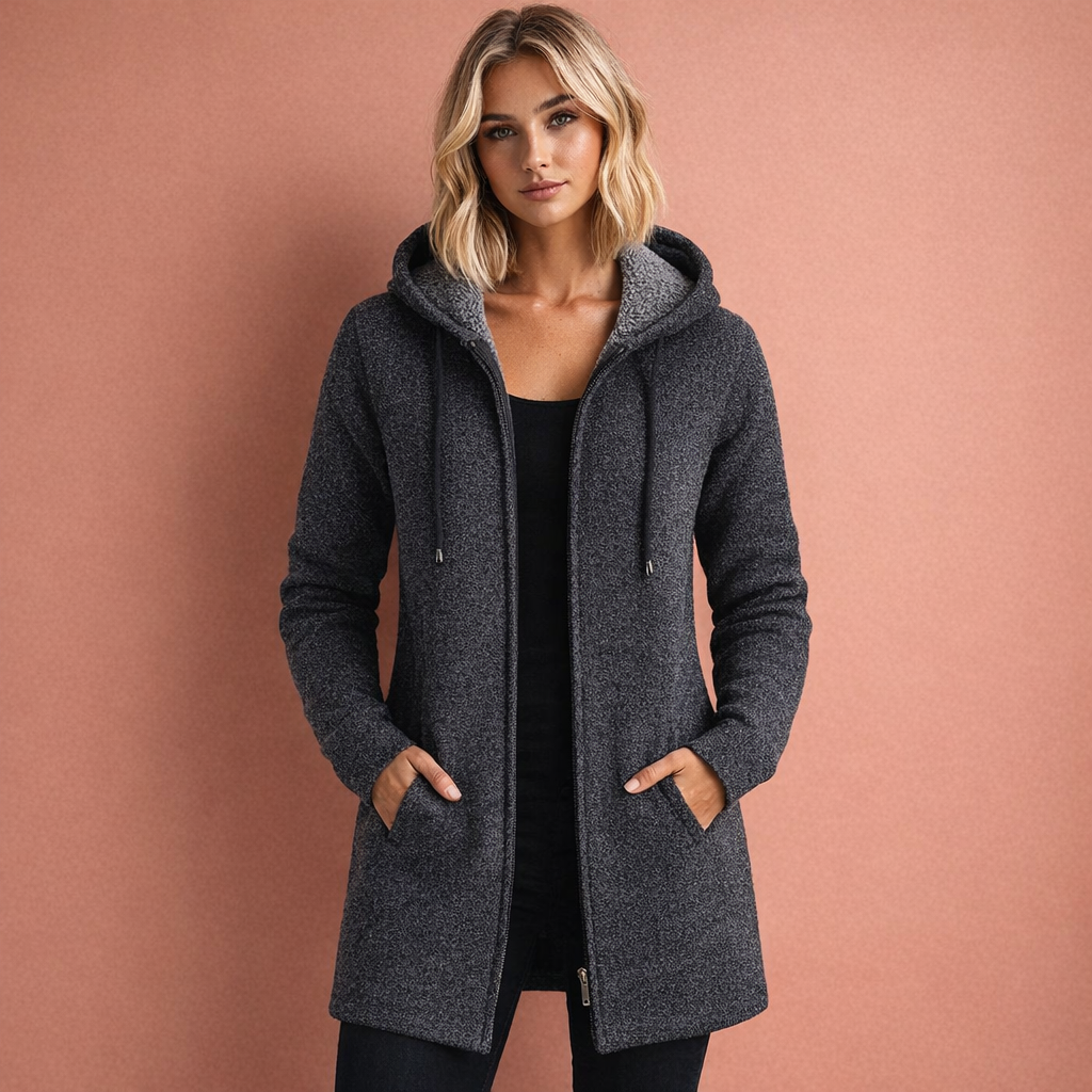 Warm casual vest met capuchon voor dames | Ineke
