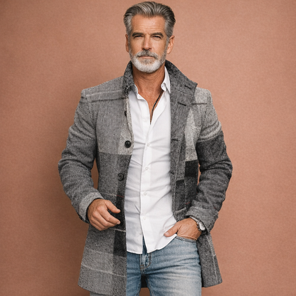 Windproof long coat for men for autumn and winter | Elbert