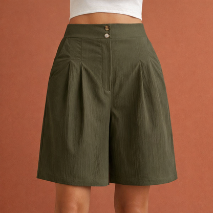 High waisted wide leg shorts for women with an elegant fit | Zafina