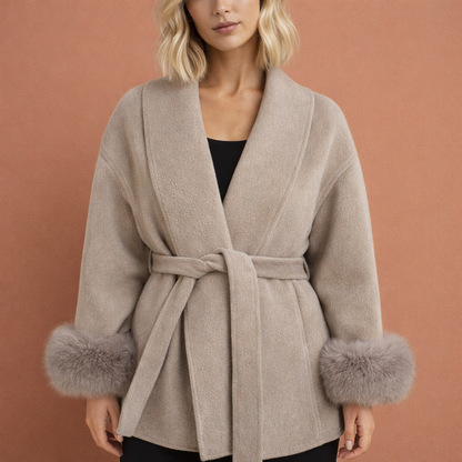 Elegant long coat with stylish finish for women | Gerda