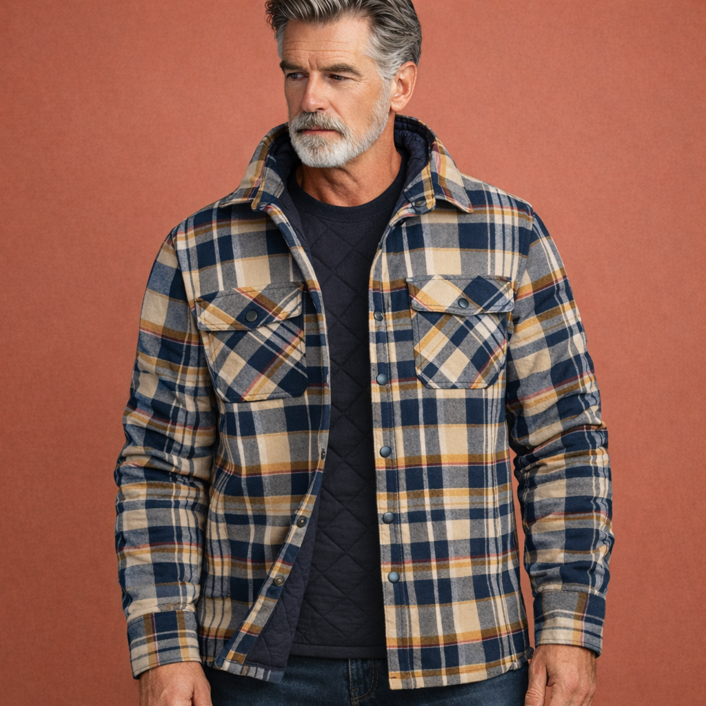 Checked overshirt jacket for men for everyday use | Derk