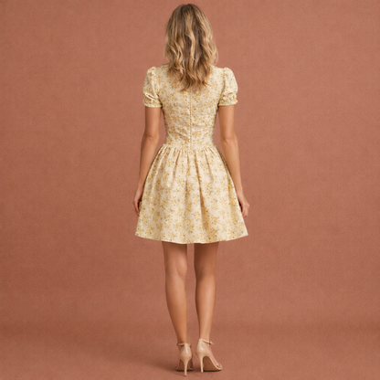 Dress with Puff Sleeves and Floral Print for Women | Annelies