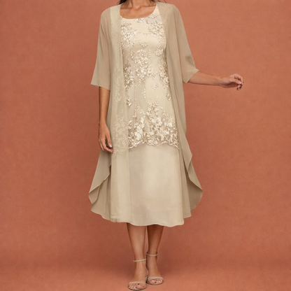 Maxi chiffon dress with smock details for women | Aurelie