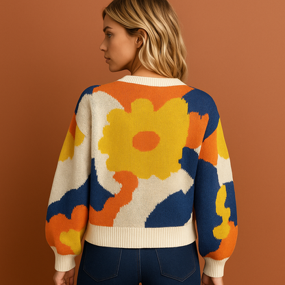 Knit Sweater with Floral Pattern for Women | Maaike