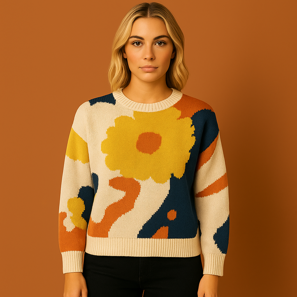 Knit Sweater with Floral Pattern for Women | Maaike