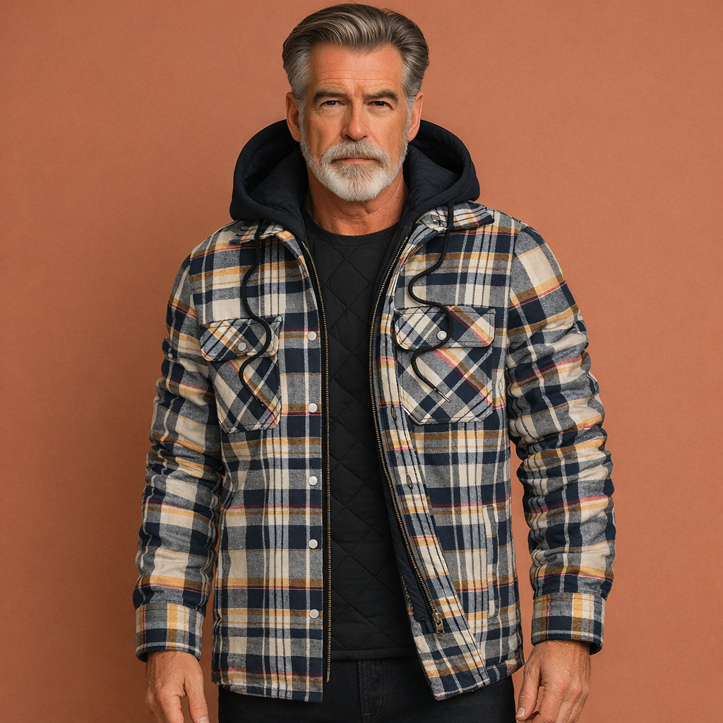 Checked men's jacket with hood | Bertus