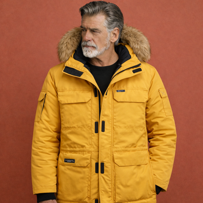 Warm parka with hood and zipper for men | Ewout