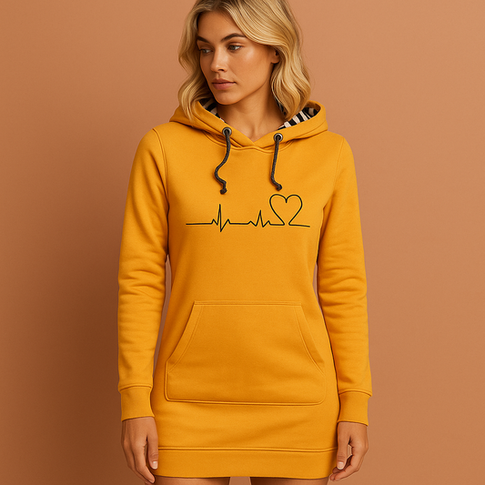 Warm hoodie dress with dog print for women | Carolien
