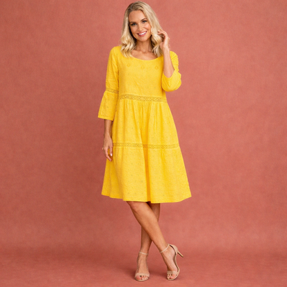 Long Sleeve Dress with Round Neck for Women | Belena