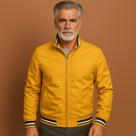 Lightweight transitional jacket with sporty collar for men | Bram