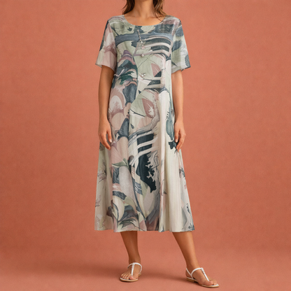Midi casual summer dress for women with elegant fit | Mara