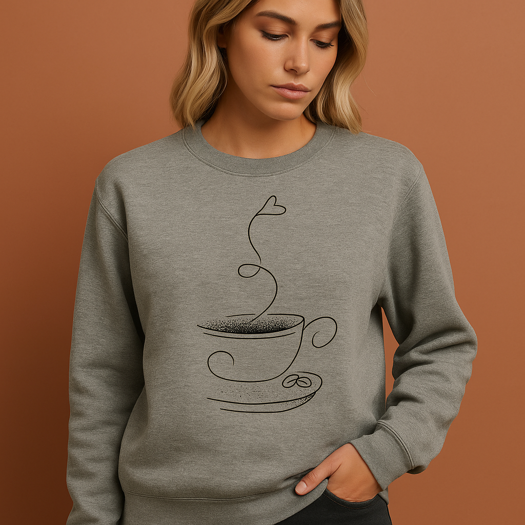 Graphic Sweatshirt with Coffee Motif for Women | Heidi