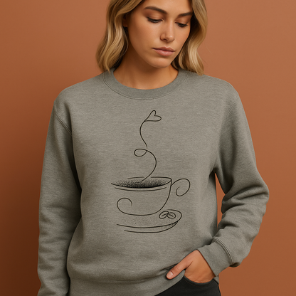 Graphic Sweatshirt with Coffee Motif for Women | Heidi
