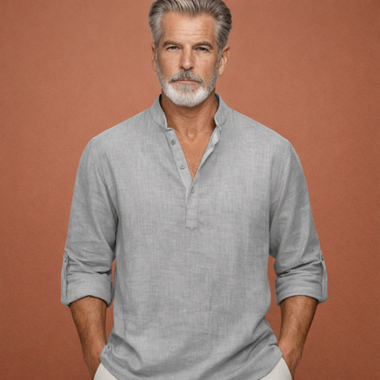 Casual men's Henley shirt with button closure | Tijn