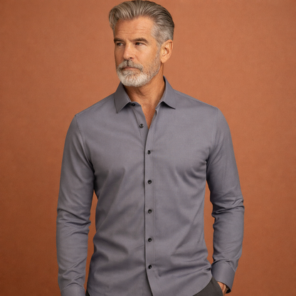 Classic men's shirt with long sleeves and Kent collar for formal and business outfits | Pieter