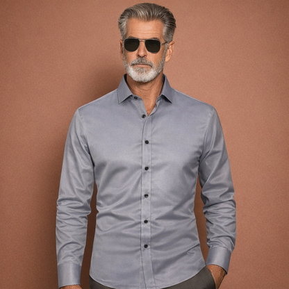 Slim-fit men's shirt with long sleeves for business and casual outfits | Reinout