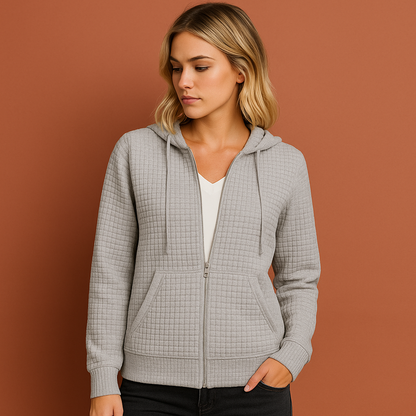 Comfortable sweatshirt with hood and zipper for women | Anita