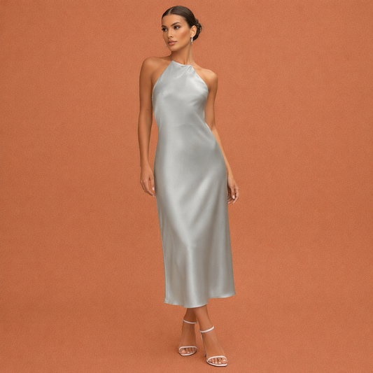 Maxi wrap dress for women with belt and sleeveless design | Hedwig