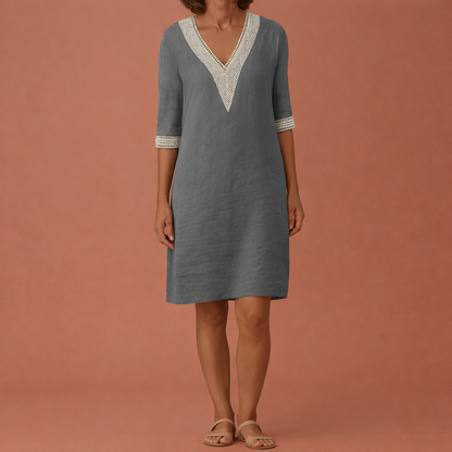 Linen Midi Summer Dress for Women with Airy Fit | Lena