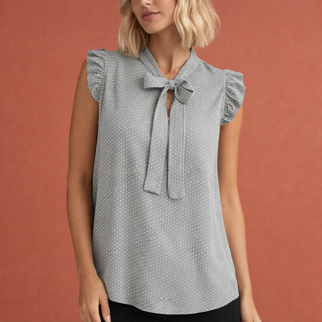 Sleeveless Women's Top with Bow Detail and Elegant Neckline | Florine