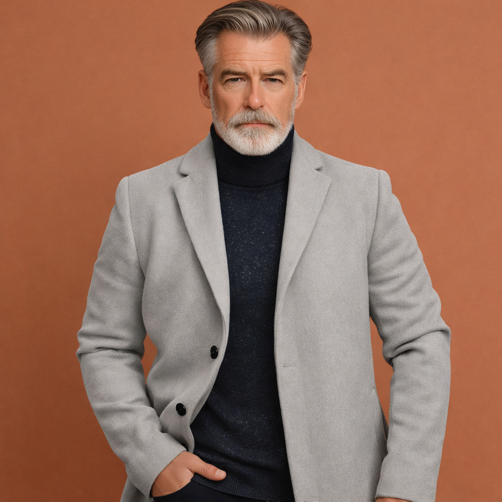 Elegant mid-length coat with a classic look for men | Gregoor
