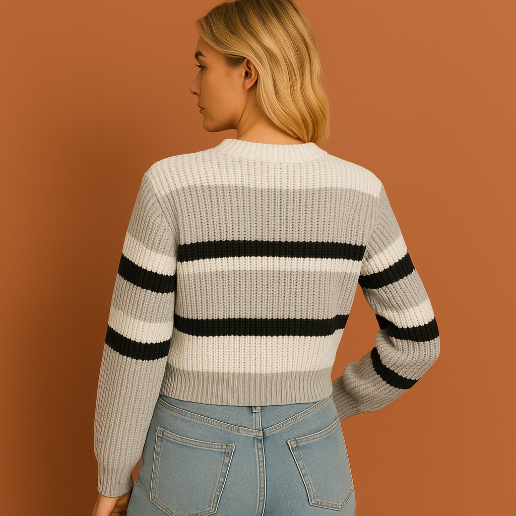 Striped sweater with a comfortable fit for women | Bo
