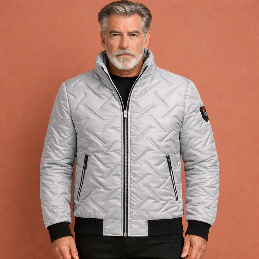 Quilted Winter Jacket with Zipper Pockets for Men | Jozef