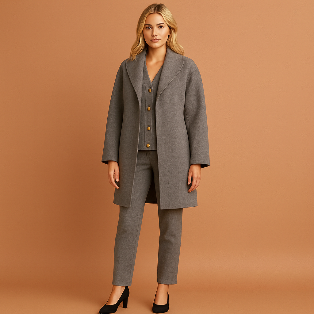 Mid-length coat with open collar for women | Carline