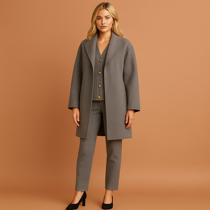 Mid-length coat with open collar for women | Carline