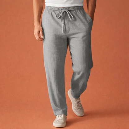 Long men's trousers with elastic waistband and drawstring for men | Ewout