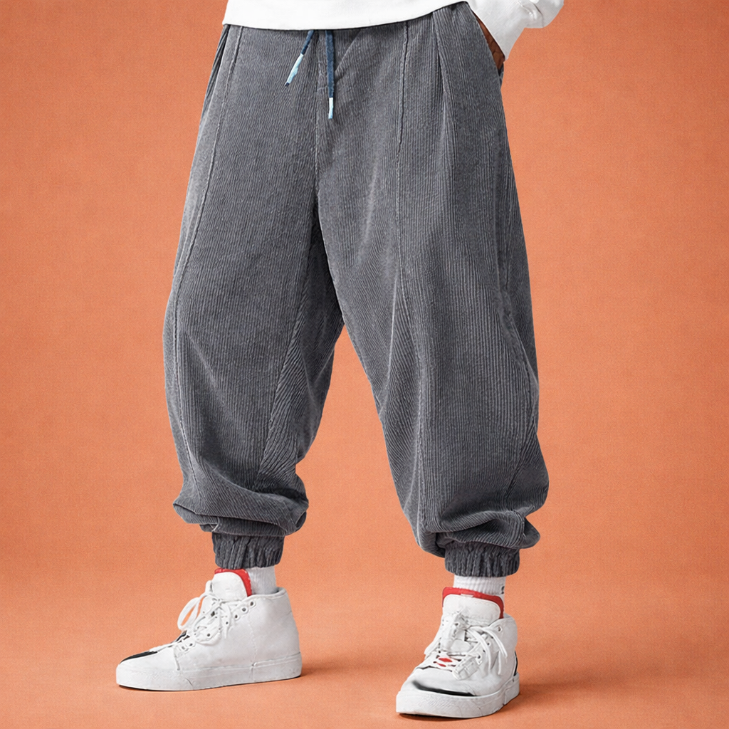Corduroy Jogger Pants with Loose Fit for Men | Bastien