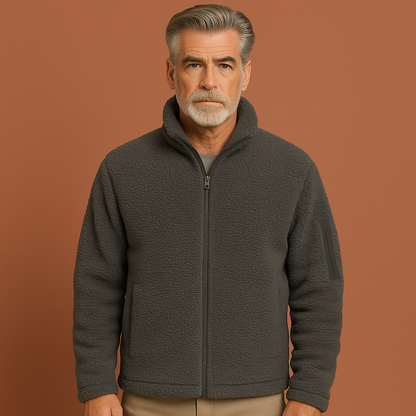 Men's fleece jacket with hood for cold days | Bram