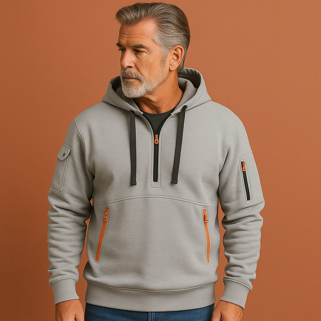 Functional hoodie with multiple pockets for men | Damian