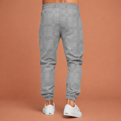 Checked Jogging Pants for Men with Elastic Waist and Tapered Legs | Eduard