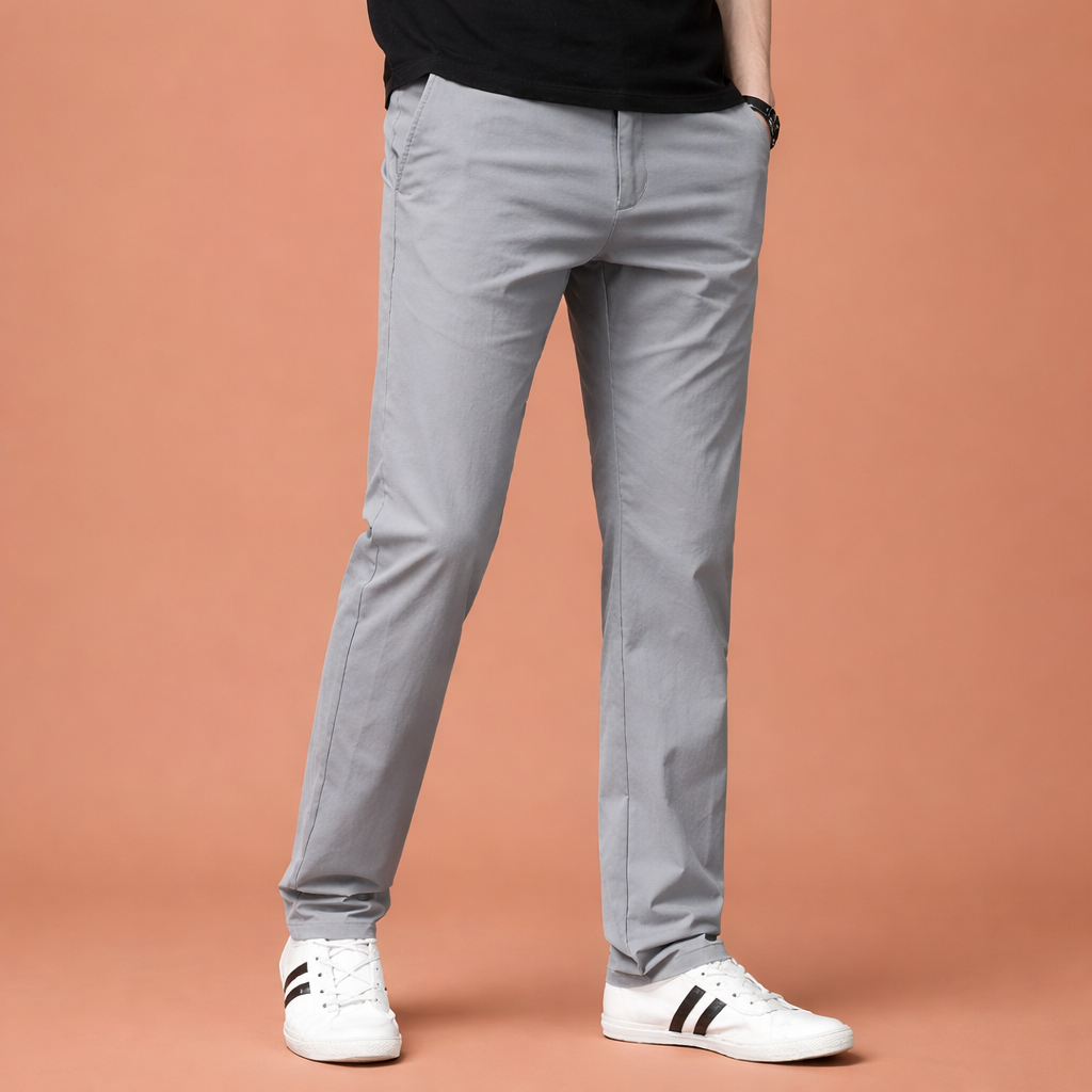 Slim fit men's trousers with zipper and classic pockets for men | Mika