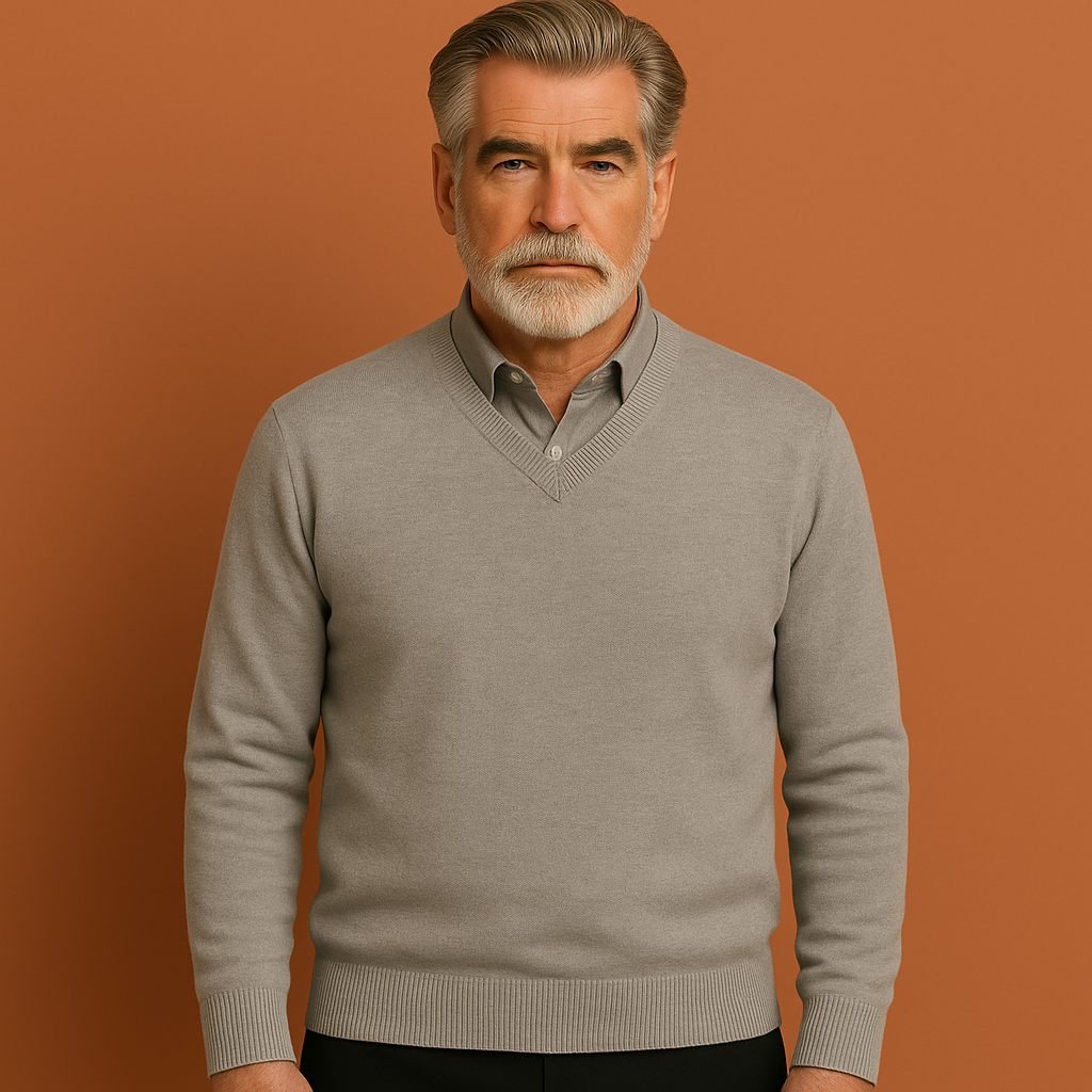 Classic Men's Sweater with V-Neck | Sander