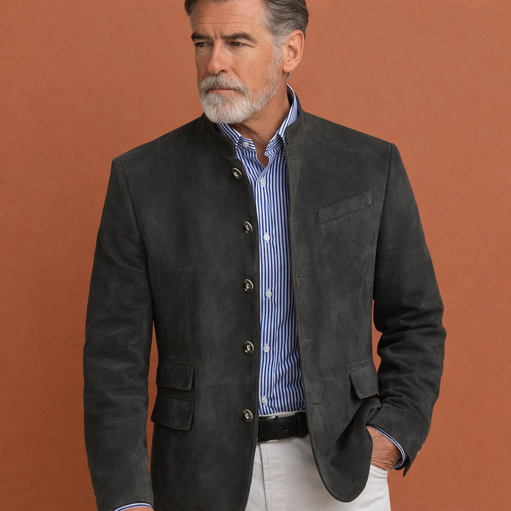 Classic coat with stand-up collar for men | Koenraad