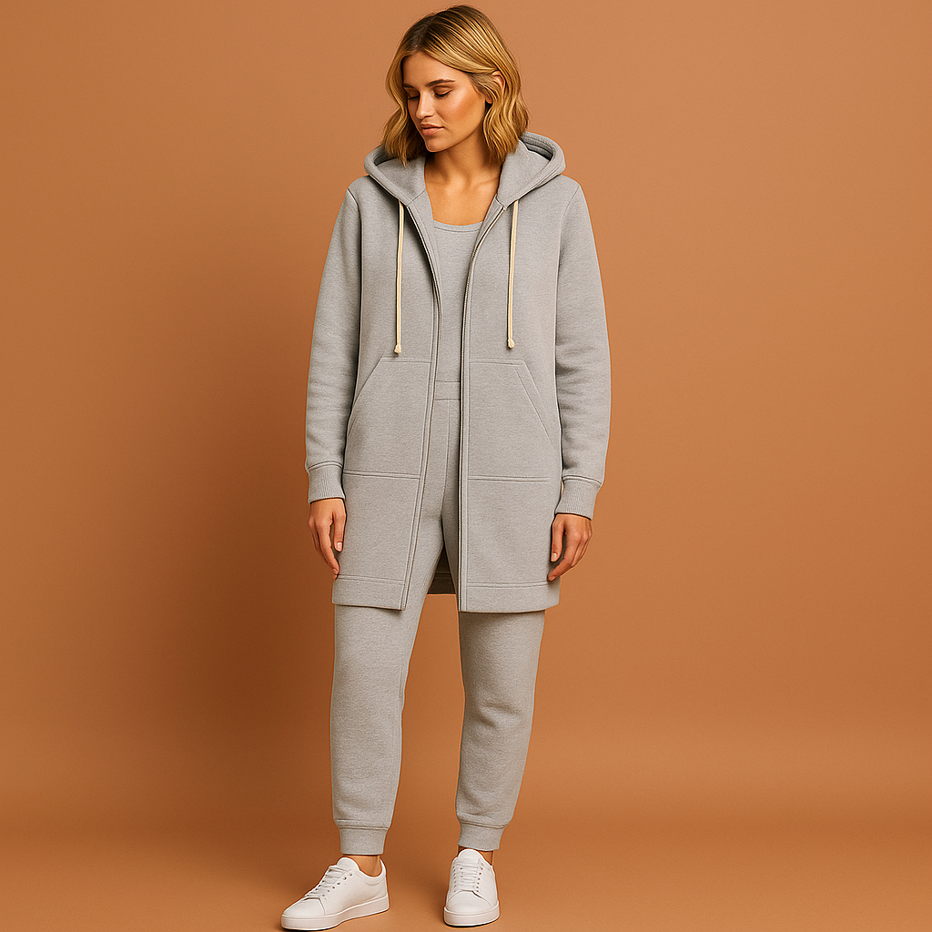 Knee-length zip-up hoodie for women | Alexa