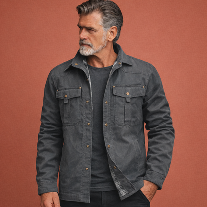 Shirt jacket with checked lining for men | Franciscus