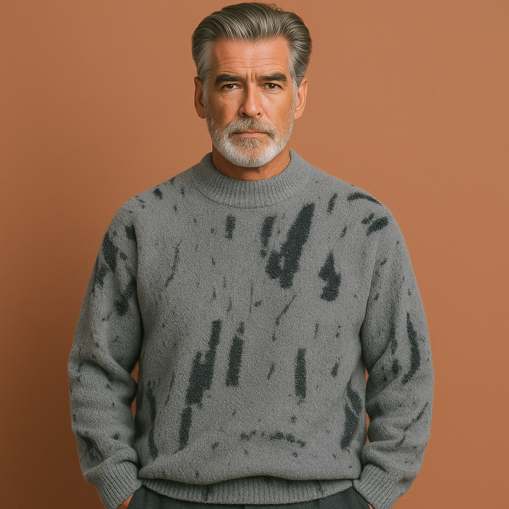 Oversized sweater with abstract pattern for men | Jelle